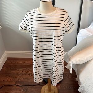 Lulus cotton stripe dress shirt sleeve medium